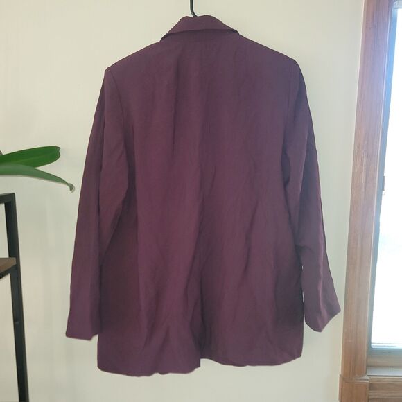 Women's Double Breasted Blazer - A New Day Burgundy XL - Picture 2 of 2